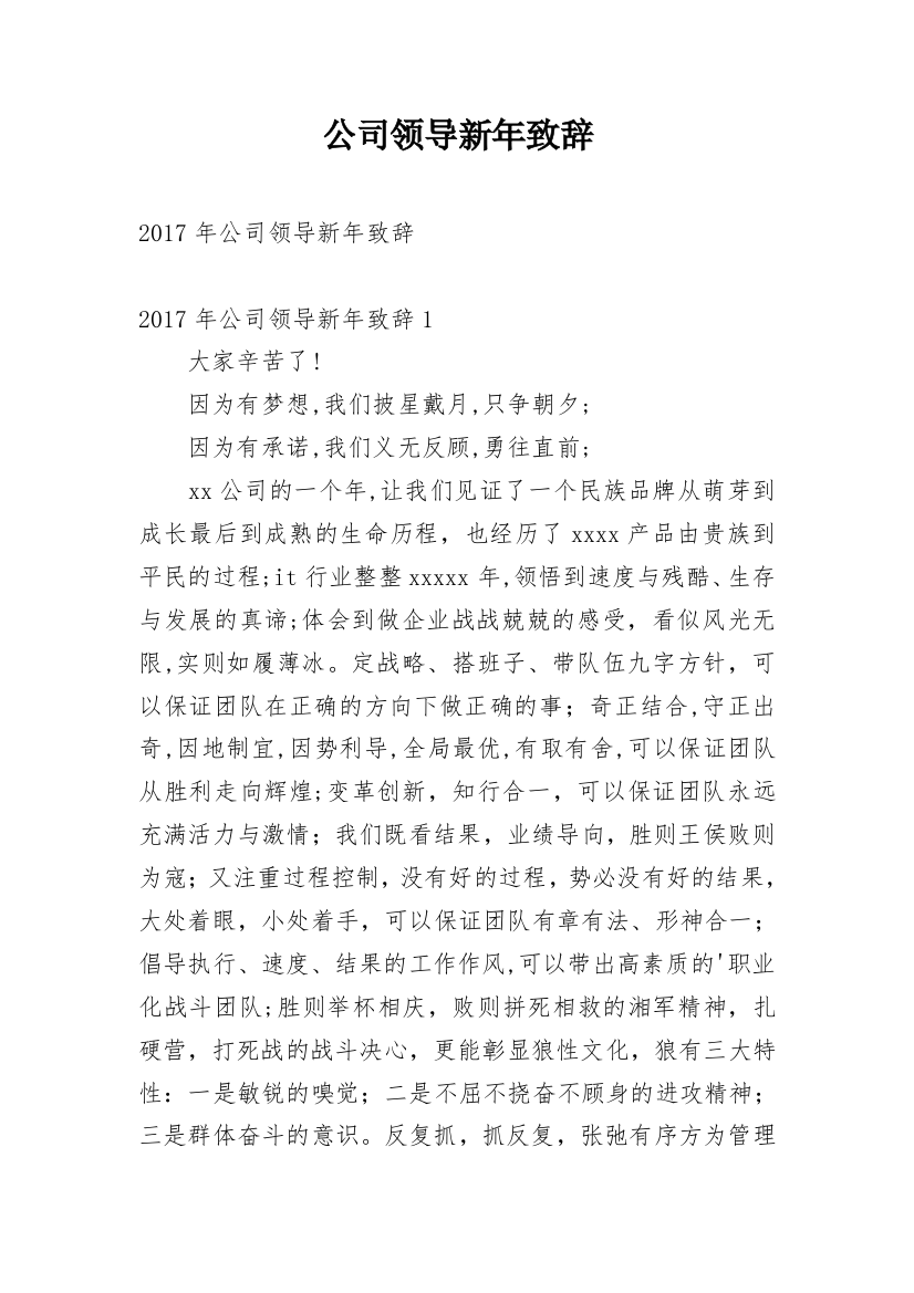 公司领导新年致辞_1