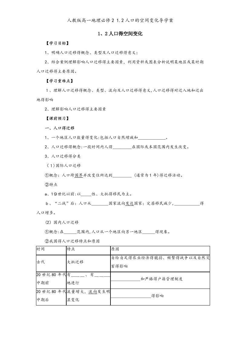 人教版高一地理必修2