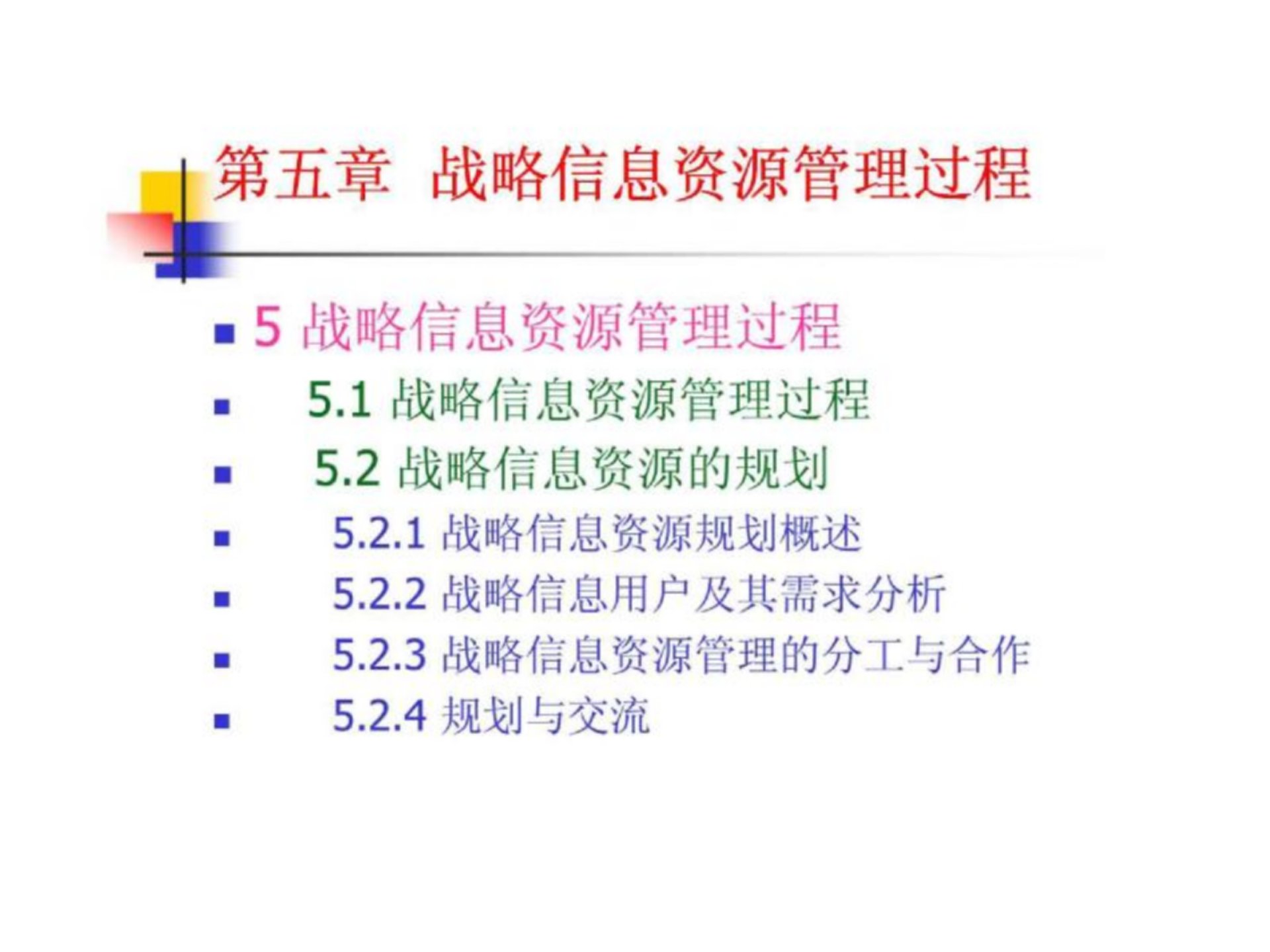 第五章战略信息资源管理过程