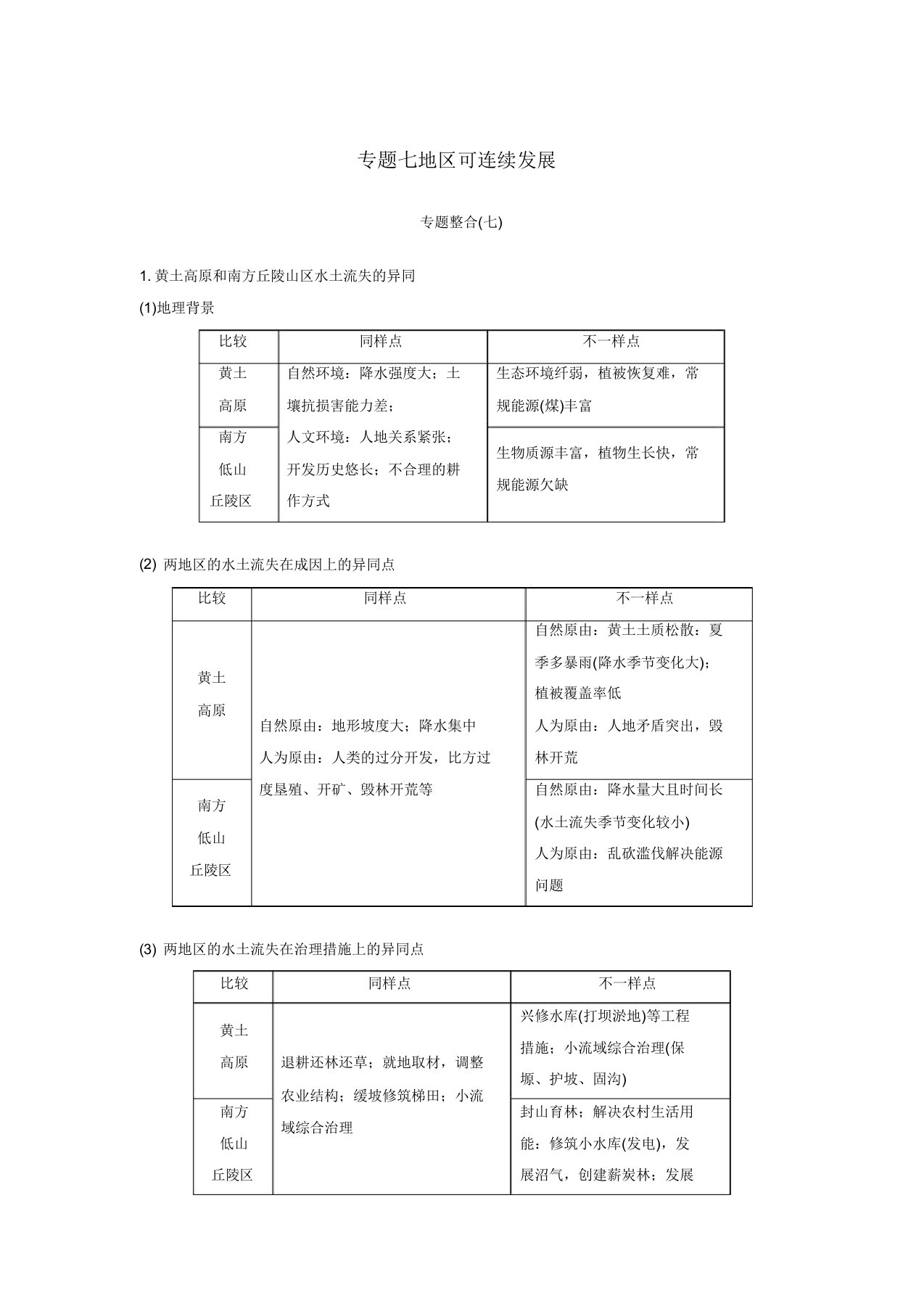 (浙江选考)2019高考地理二轮习题专题七区域可持续发展专题整合学案