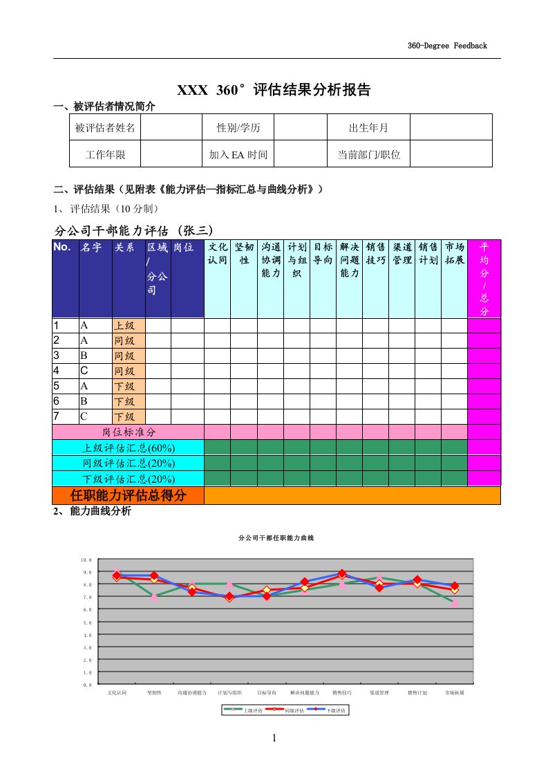 360度评估报告(模板)