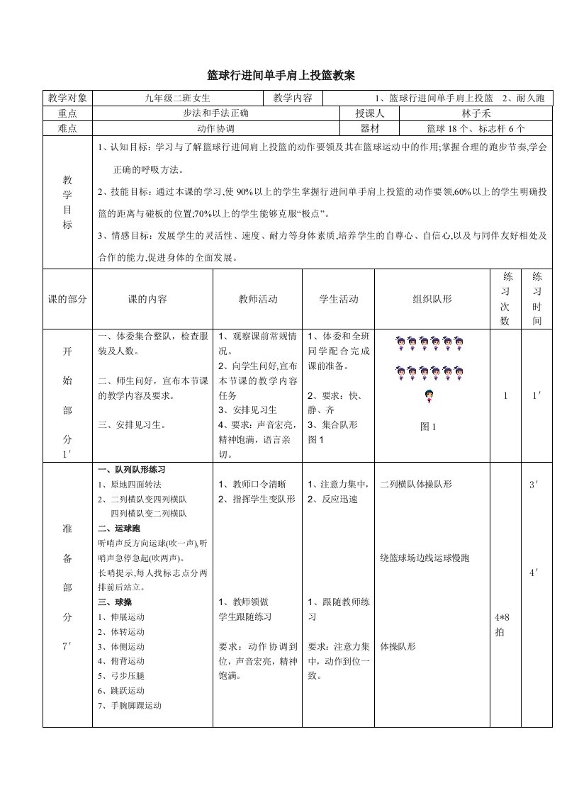 篮球行进间单手肩上投篮教案（林子禾）