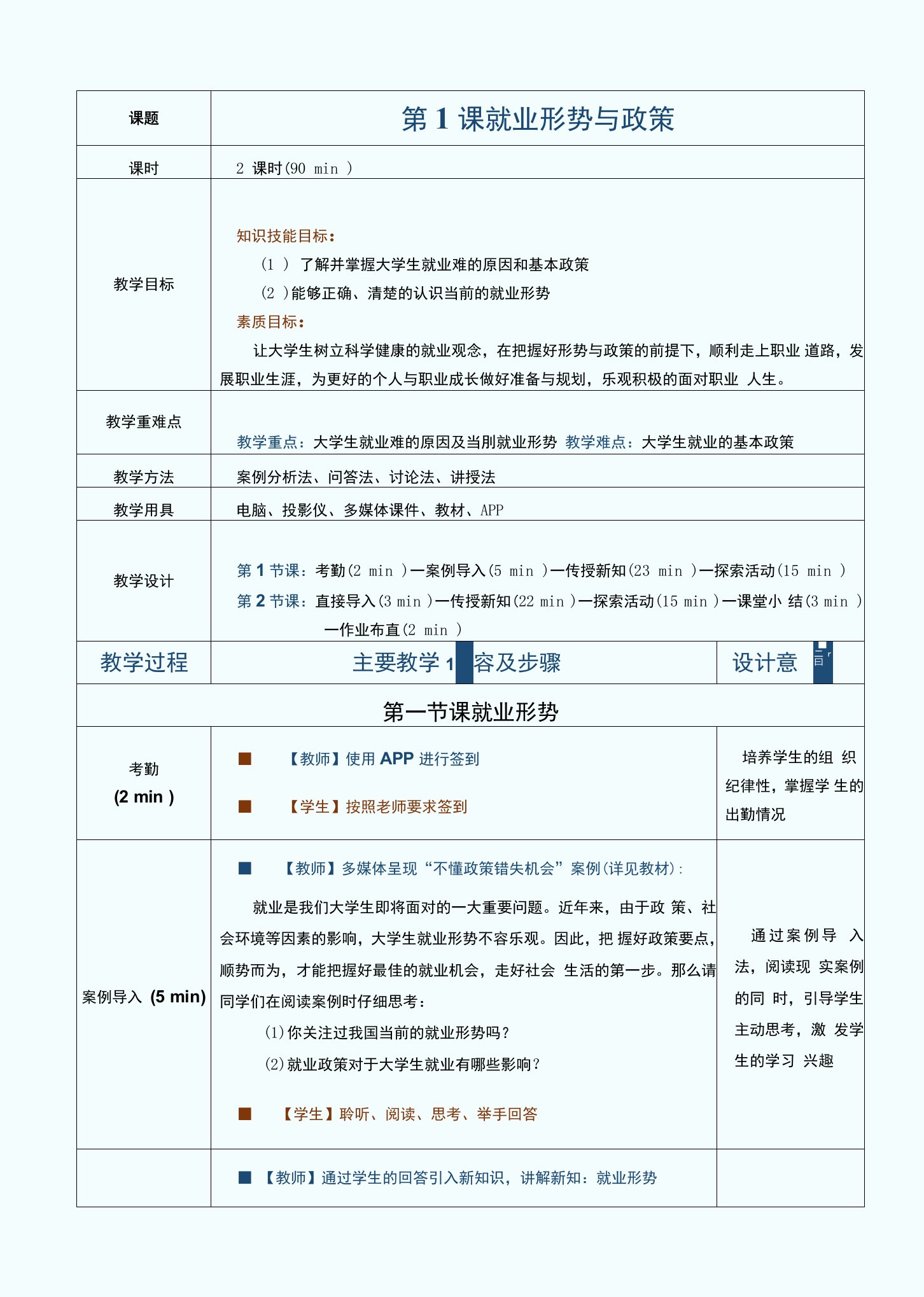 《用智慧与奋斗赢得未来——大学生就业与创业指导》教案