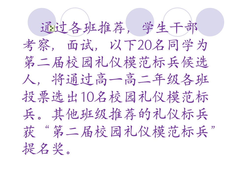 华中师大一附中第二校园礼仪模范标兵候选人简介