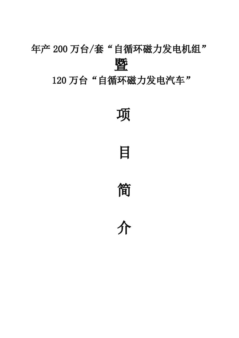 自循环磁力发电机项目简介书.12.6最新版本11样稿