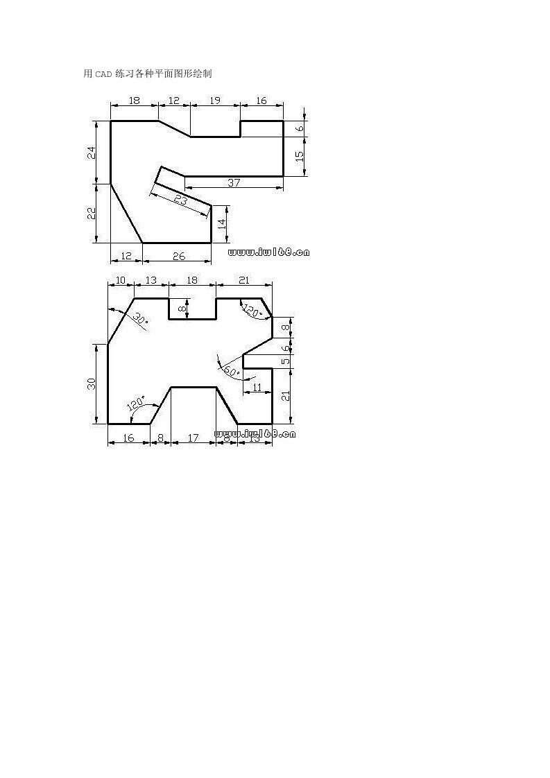 CAD练习各种平面图