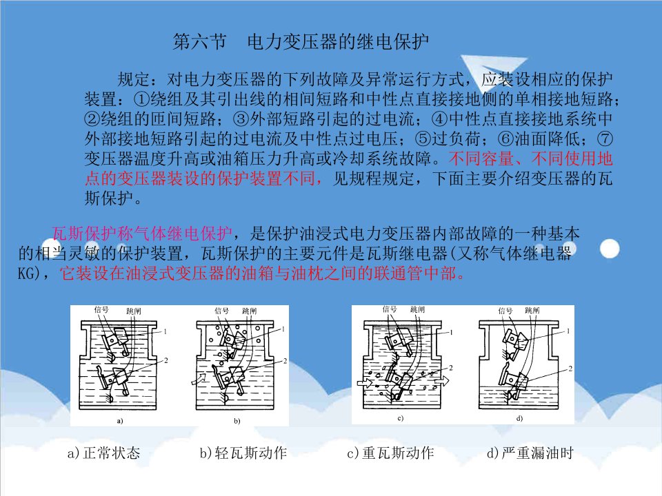 电力行业-电力变压器的继电保护PowerPointPresen