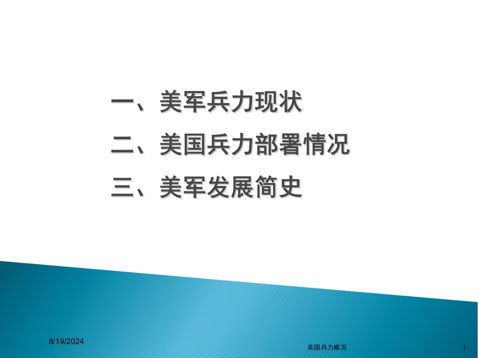 2021年美国兵力概况讲义