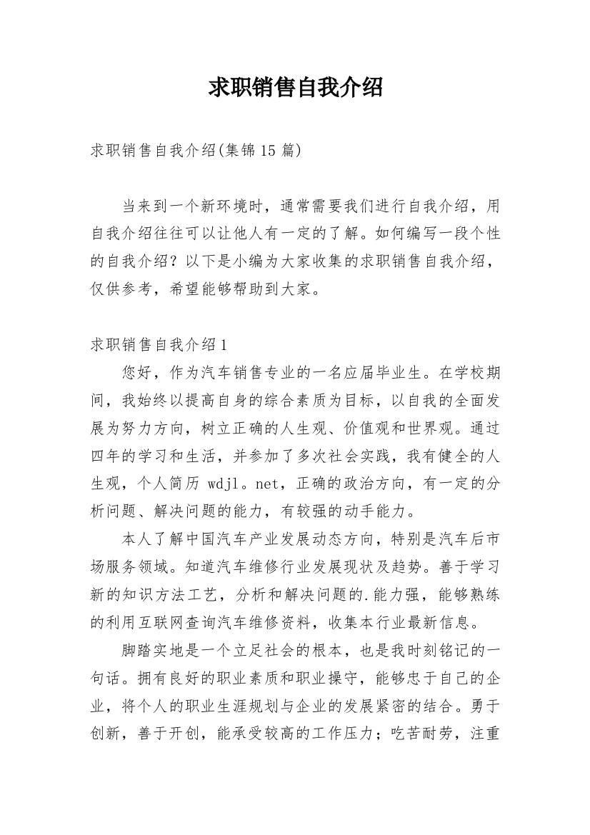 求职销售自我介绍_11