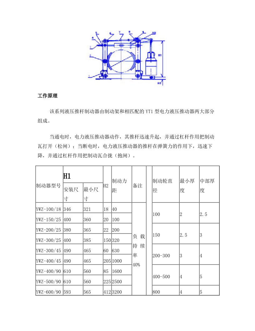 YWZ制动器说明书