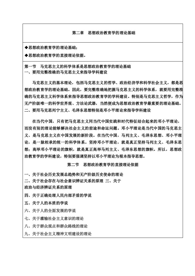 思想政治教育学课程教案