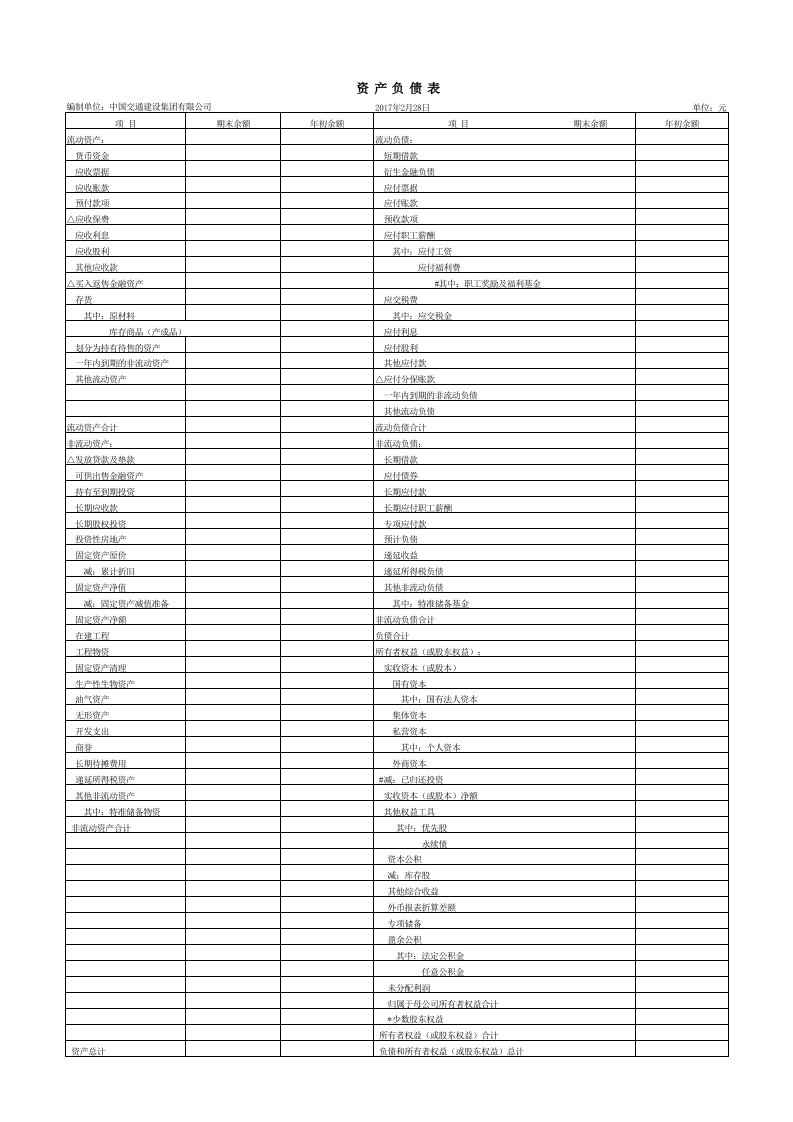 2017年金蝶会计报表模板(资产负债表,利润表,现金流量表)