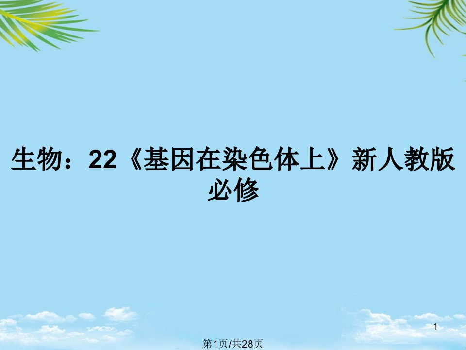 生物：《基因在染色体上》新人教版必修全面版课件