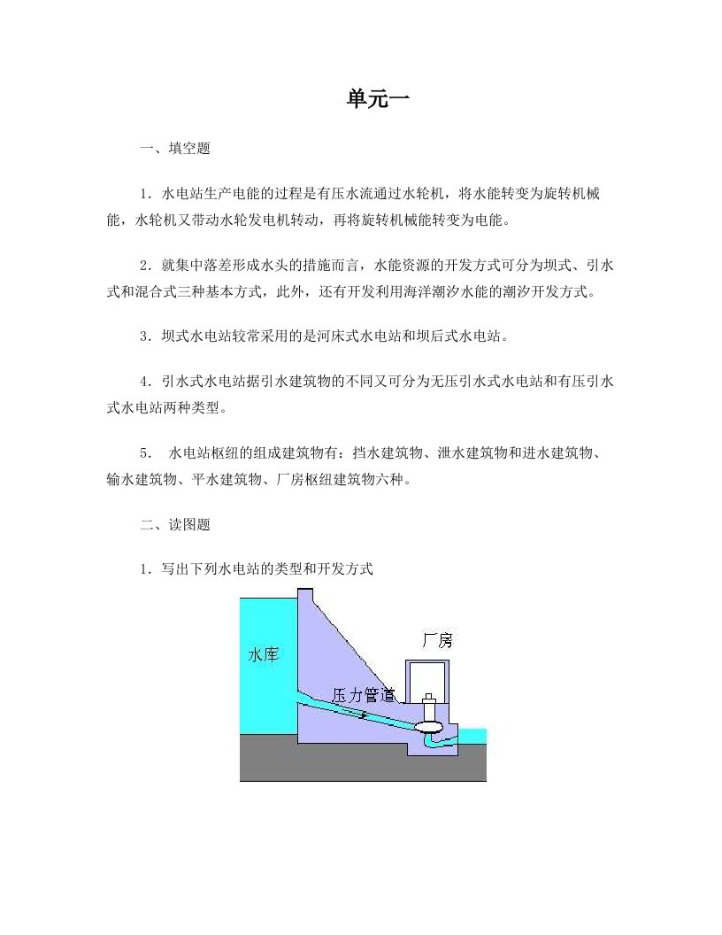 水电站习题