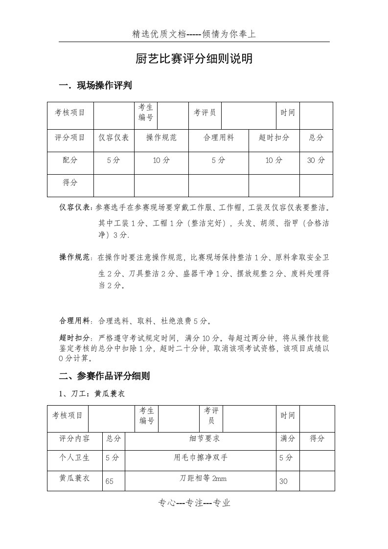 厨艺比赛评分细则说明(共11页)