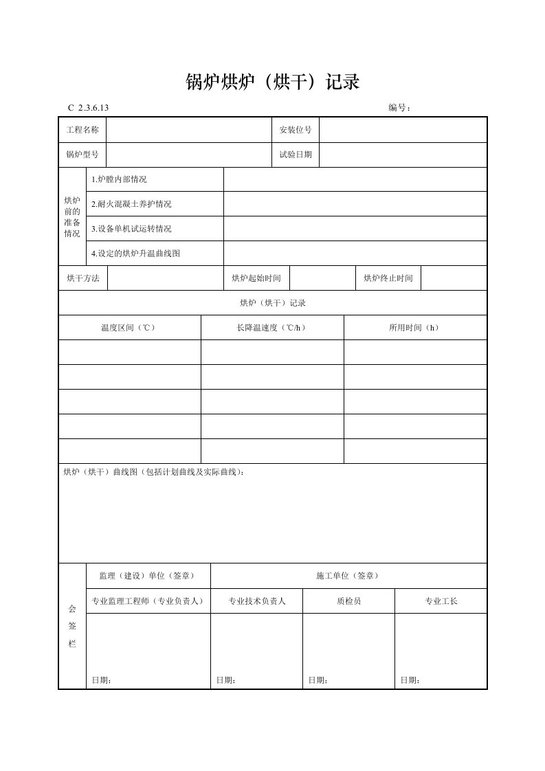 锅炉烘炉.(烘干)记录doc