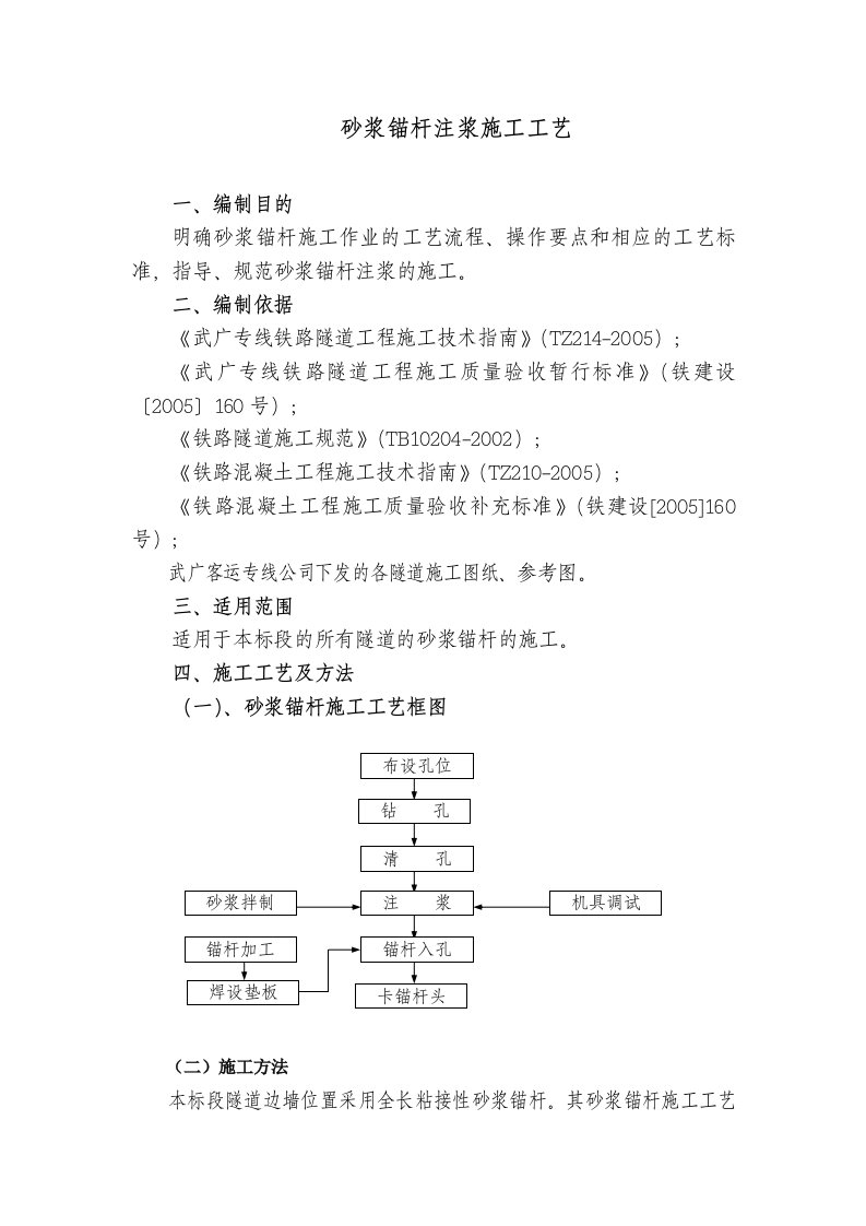 隧道砂浆锚杆注浆施工工艺