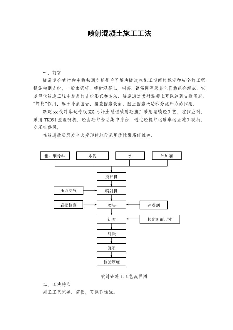 隧道工程喷射混凝土施工工法