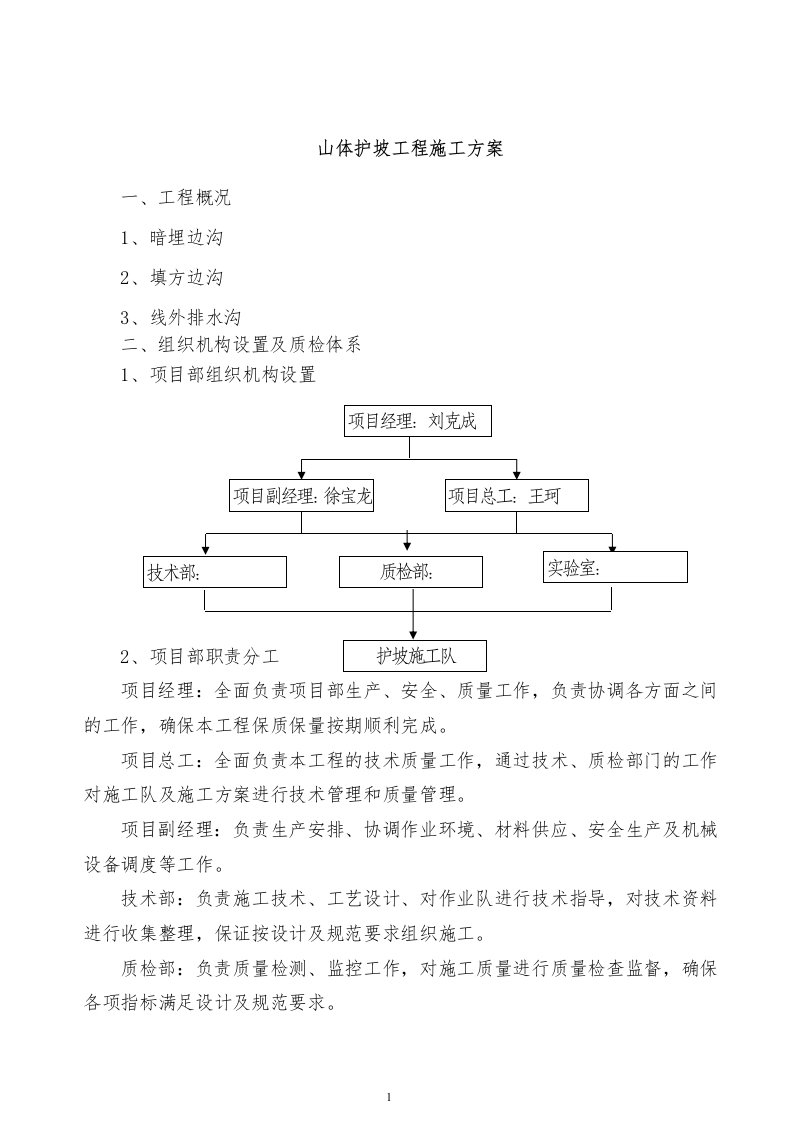 山体护坡工程施工方案