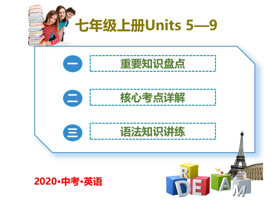 2020年人教版七年级上册英语Units-5—9重要知识盘点与核心考点详解及语法知识讲解练习ppt课件(含答案)