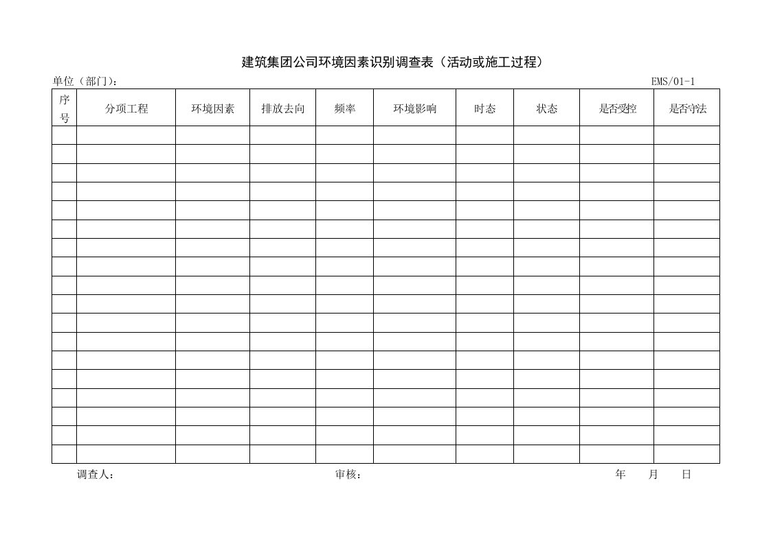 表格模板-建筑集公司所用表格全部