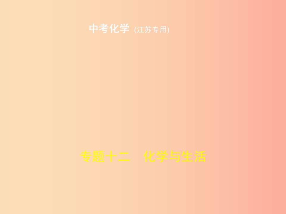 （江苏专版）2019年中考化学复习