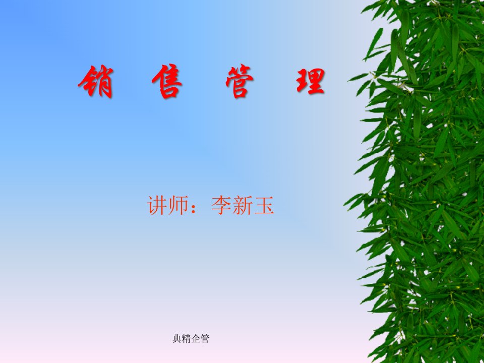 [精选]销售管理专题讲座