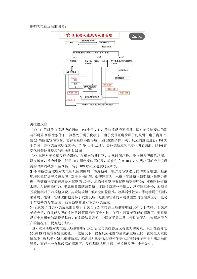 影响美拉德反应的因素