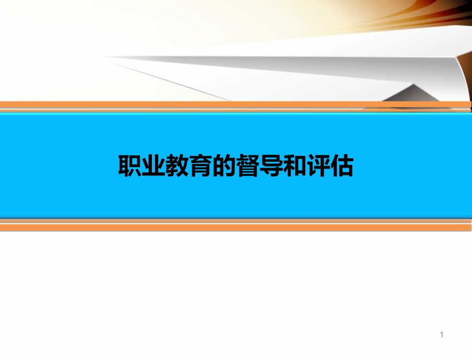 职业教育的督导和评估ppt课件