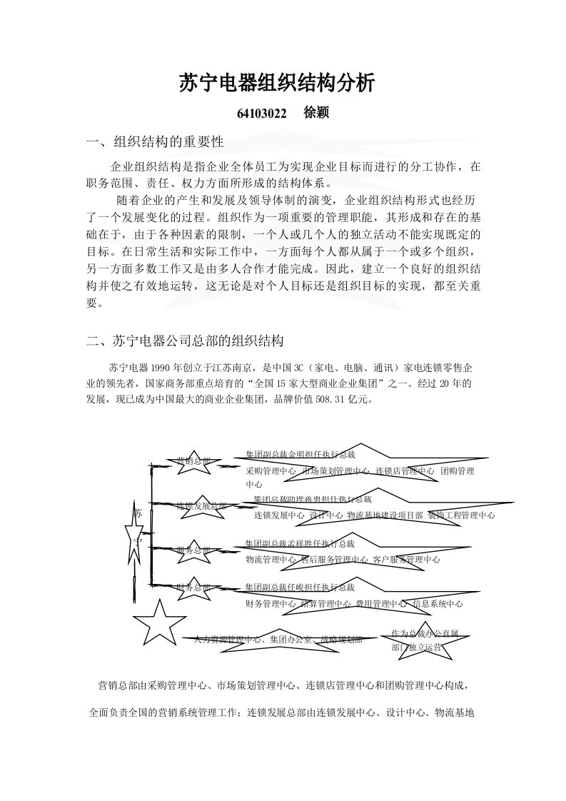 苏宁电器组织结构