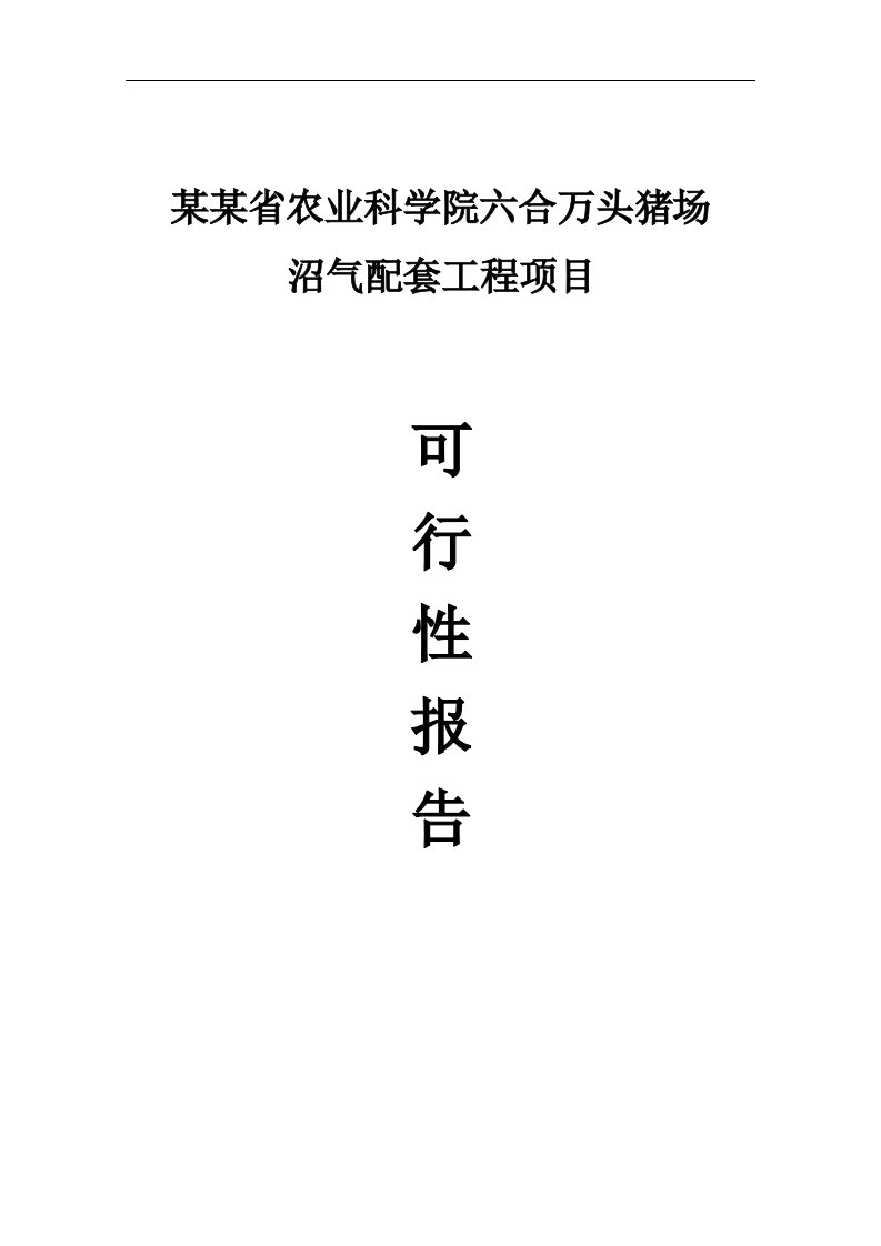 某某万头猪场沼气项目可研报告