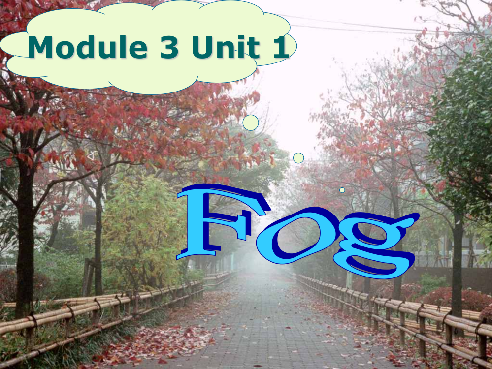 牛津高中英语模块三unit1Readingfog