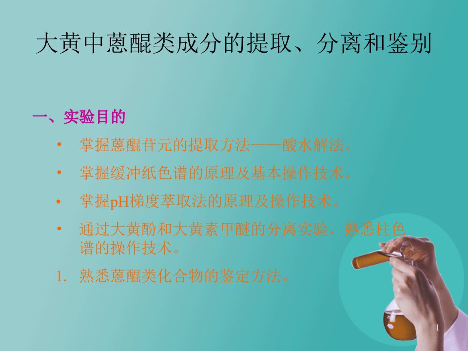 大黄中蒽醌类成分的提取