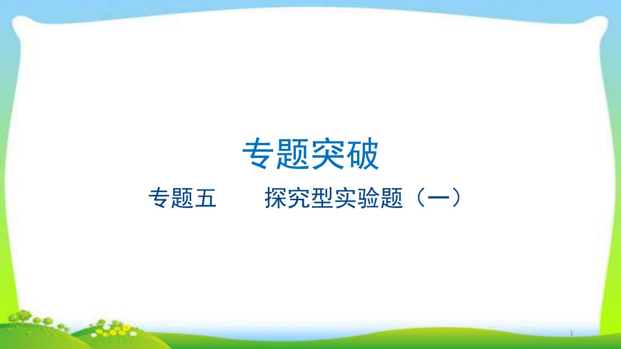 江苏版中考物理突破复习专题五六探究型实验题优质课件