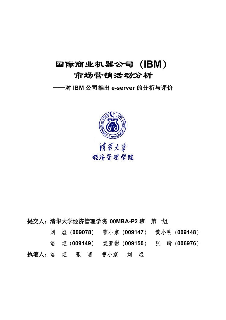 IBM公司市场营销活动分析