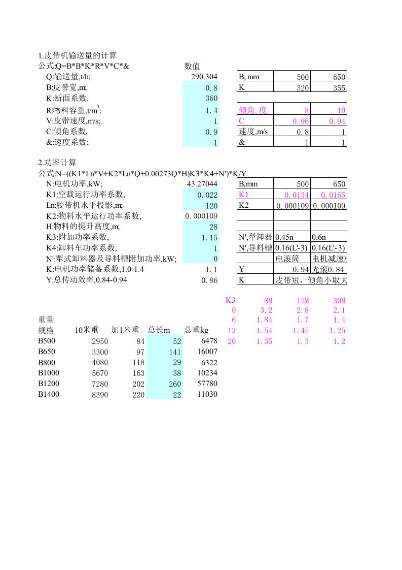 皮带机计算（精选）