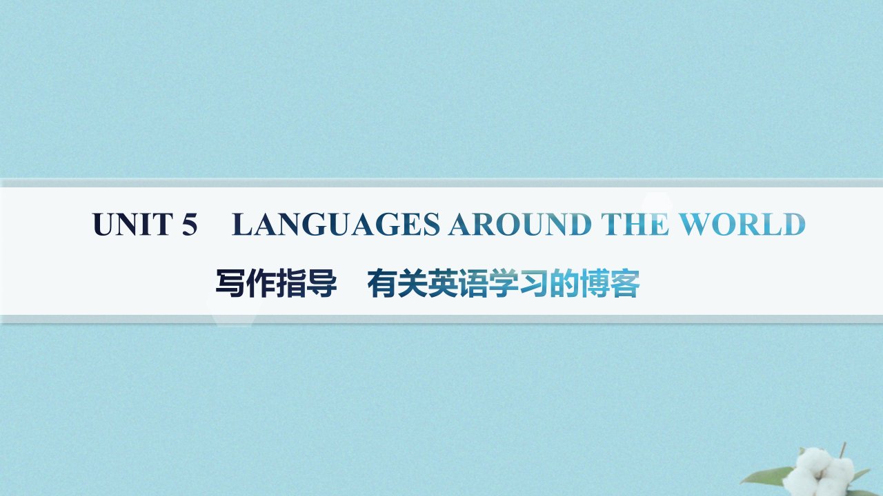 新教材2023_2024学年高中英语Unit5LanguagesAroundtheWorld写作指导有关英语学习的博客课件新人教版必修第一册