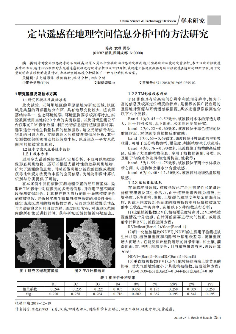 定量遥感在地理空间信息分析中的方法研究