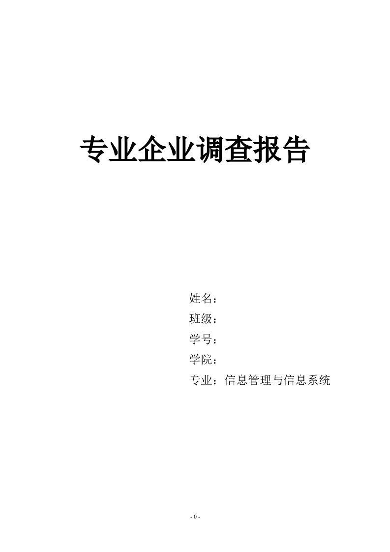 信息管理与信息系统专业企业调查