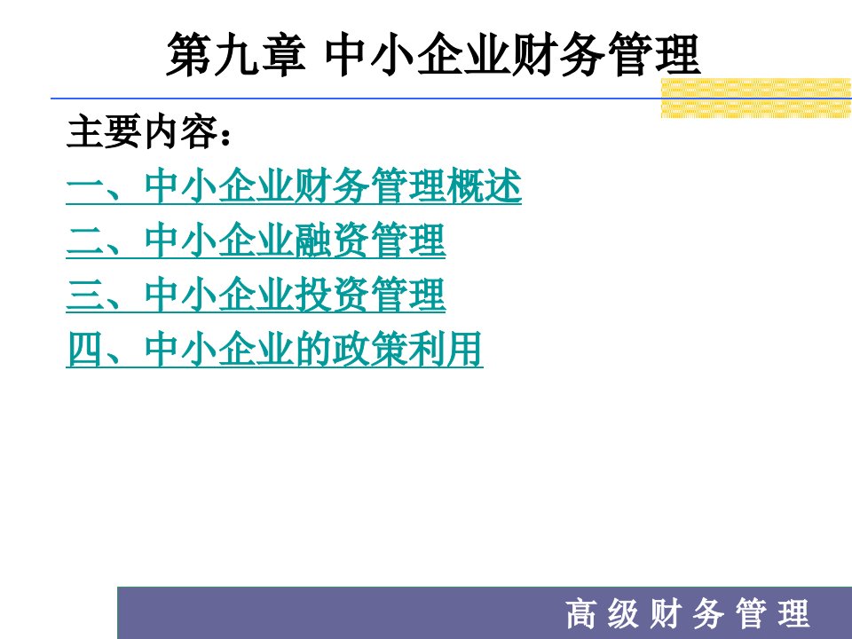 第九章中小企业财务管理
