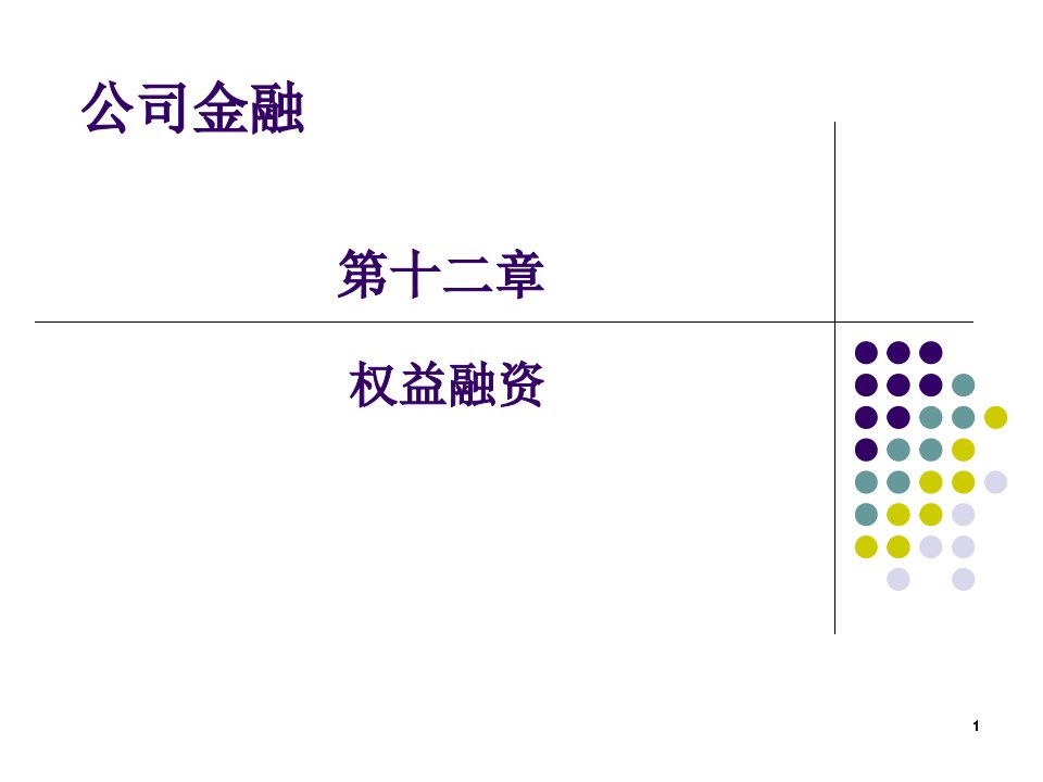 公司金融之股权融资培训ppt课件