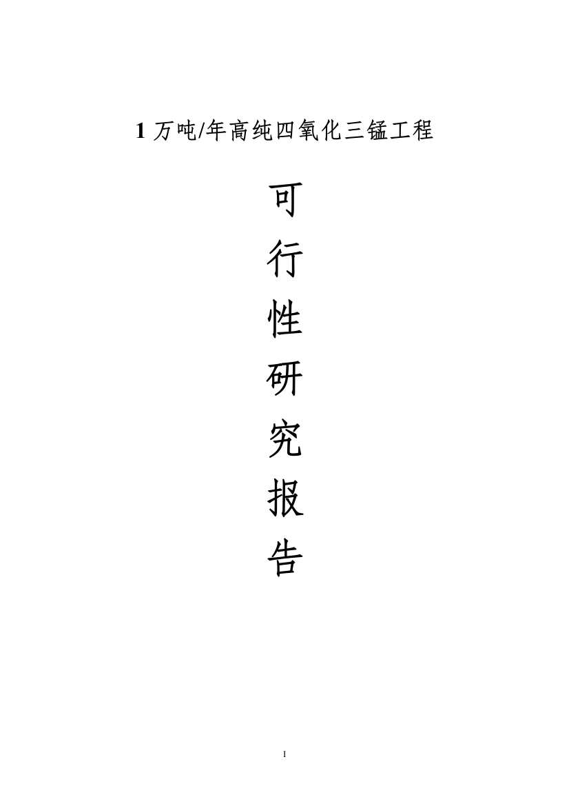 年产10000吨高纯四氧化三锰工程项目可行性分析报告