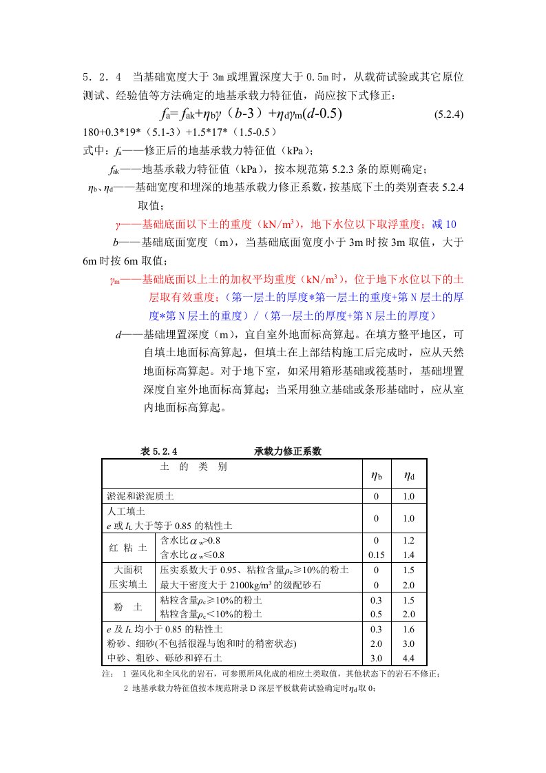 塔吊基础地基承载力修正及线性内插法