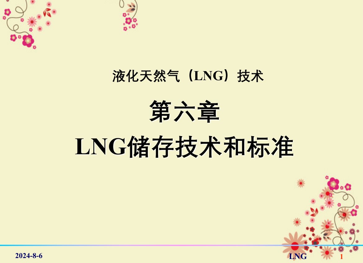 第六章LNG储存技术与标准液化天然气（LNG）技术