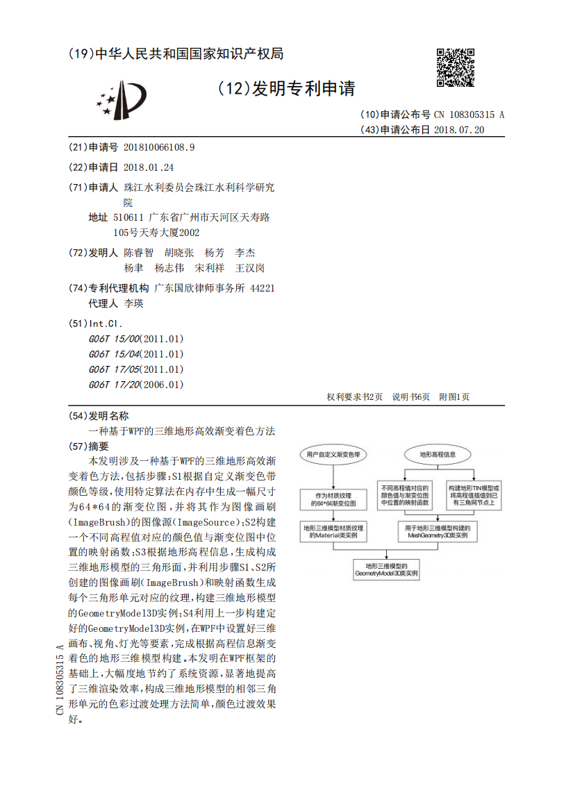 一种基于WPF的三维地形高效渐变着色方法