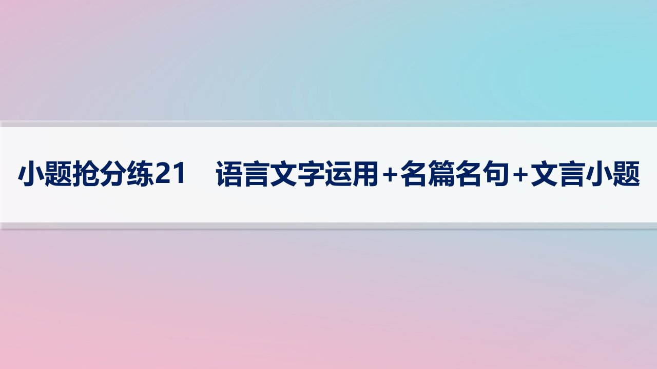 适用于新高考新教材2024版高考语文二轮复习小题抢分练21语言文字运用