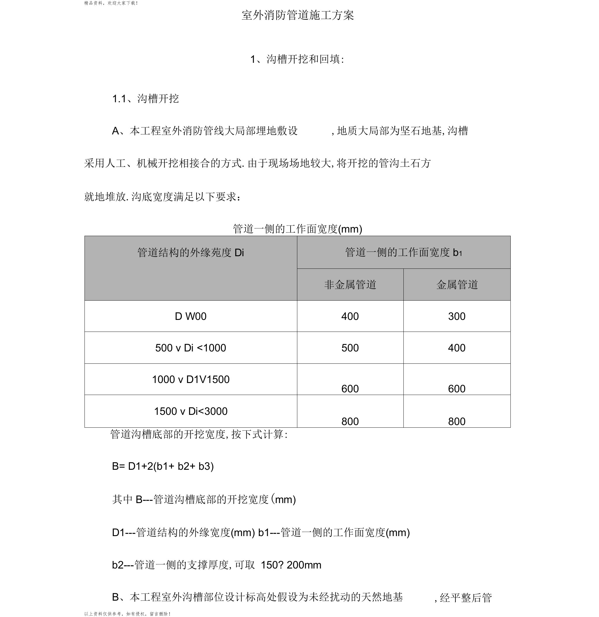 室外消防管道专项工程施工组织方案