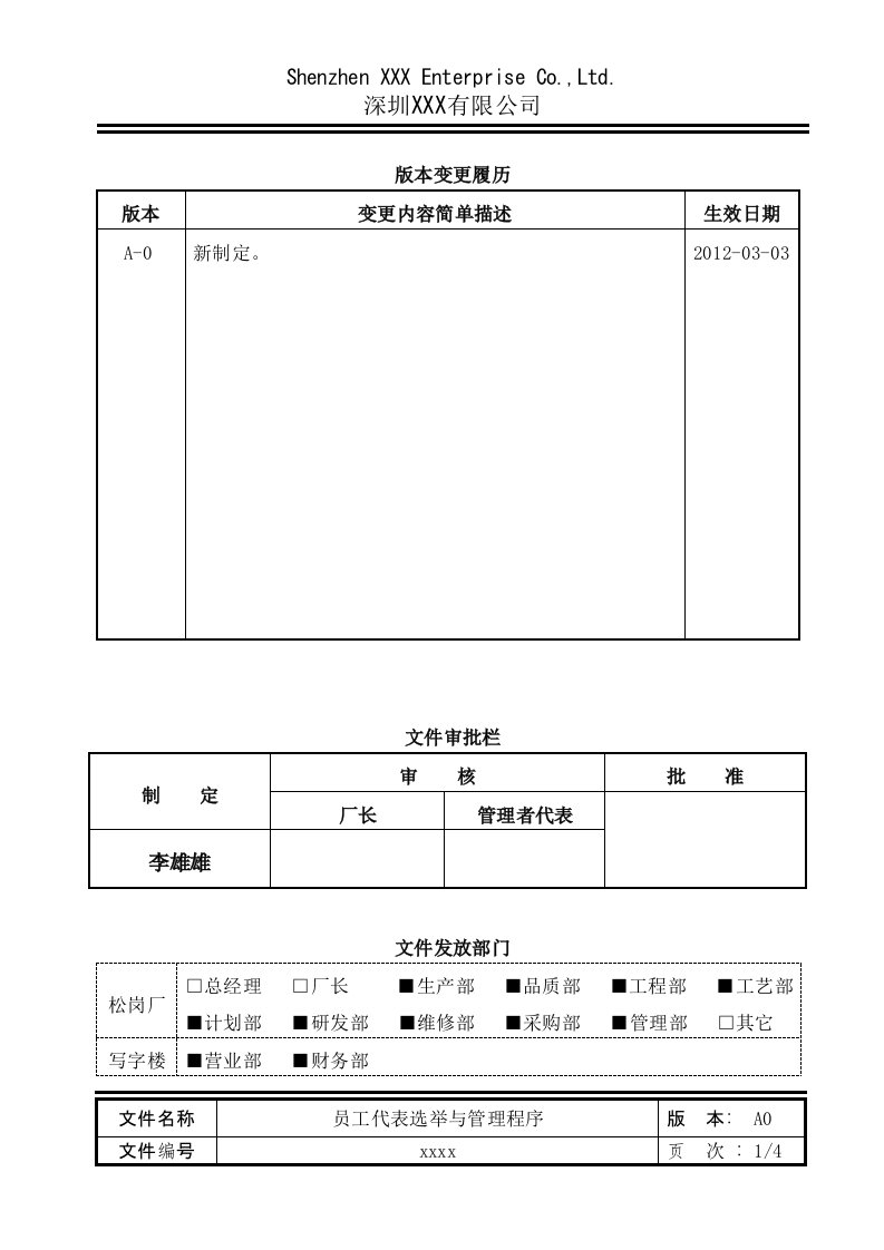 社会责任员工代表管理程序