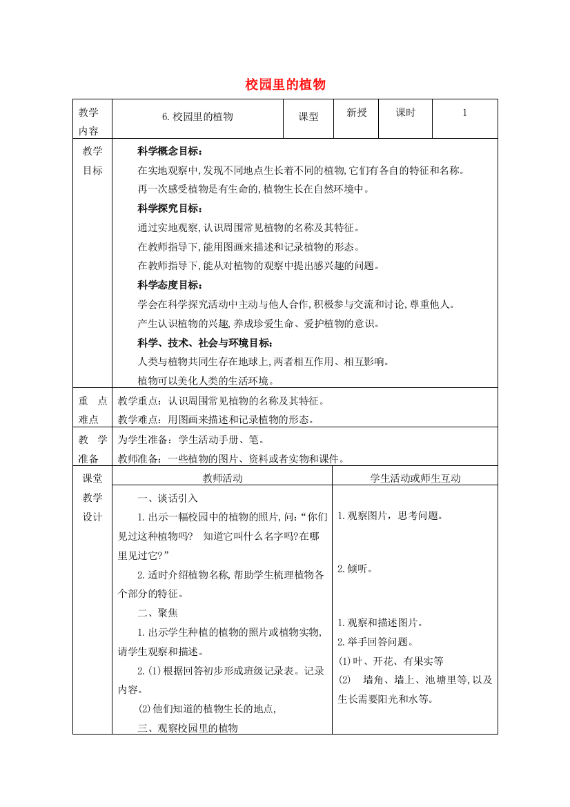 一年级科学上册