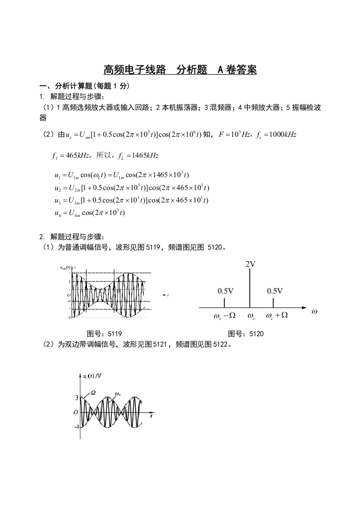 高频电子线路-分析题-A卷答案